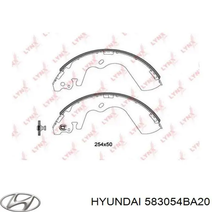 583054BA20 Hyundai/Kia Колодки гальмівні задні, барабанні