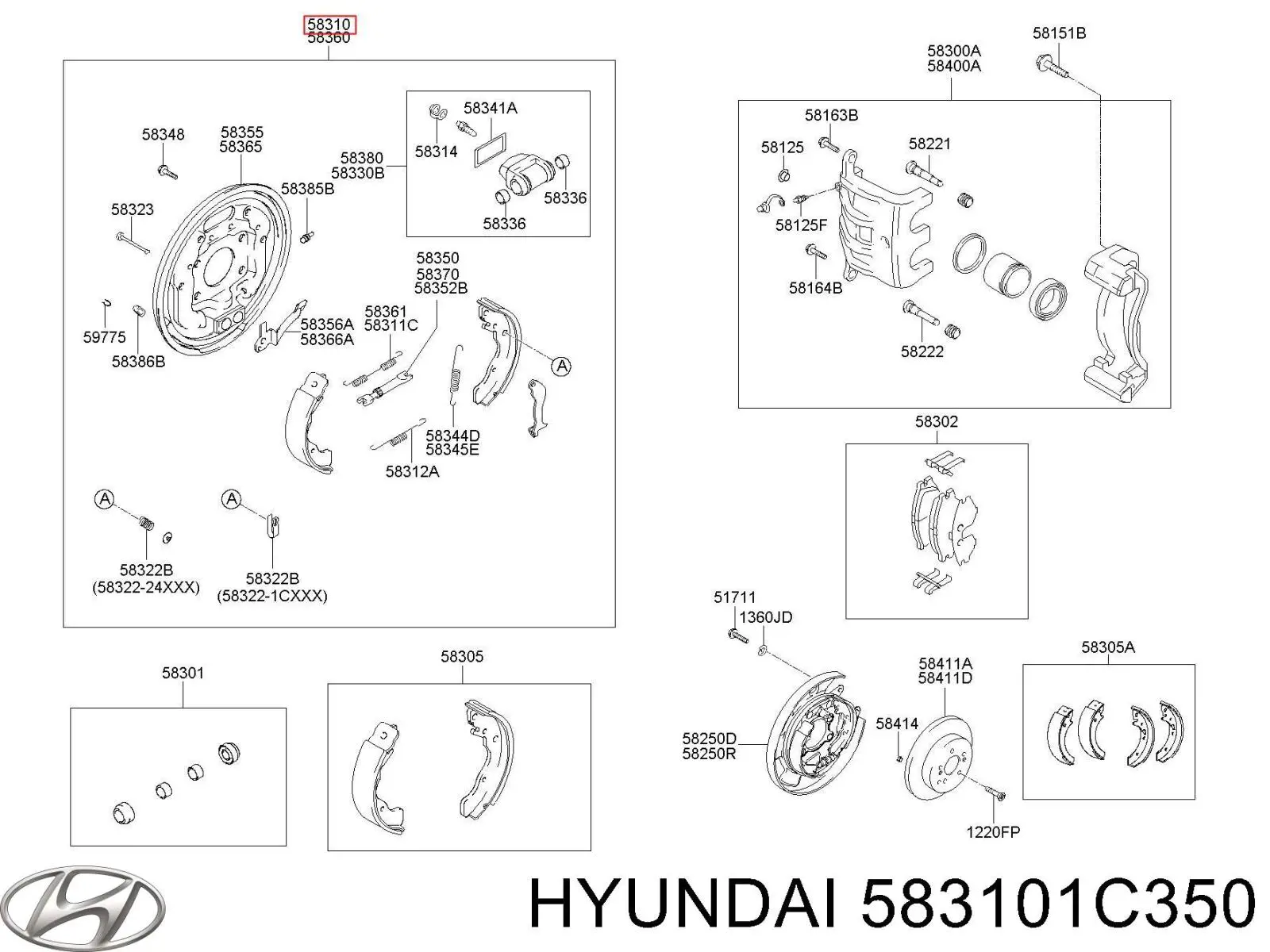 583101C350 Hyundai/Kia Супорт гальмівний задній лівий