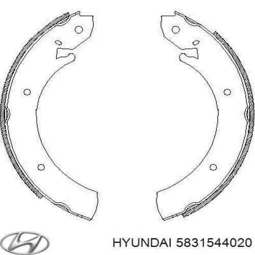 Колодки гальмові задні, барабанні Hyundai/Kia 5831544020 ціна, від 23.17 USD