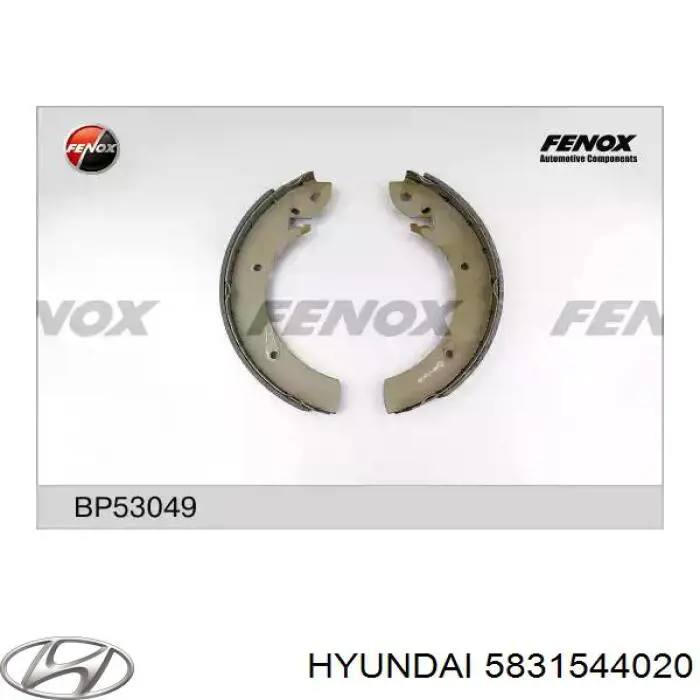 5831544020 Hyundai/Kia Колодки гальмівні задні, барабанні