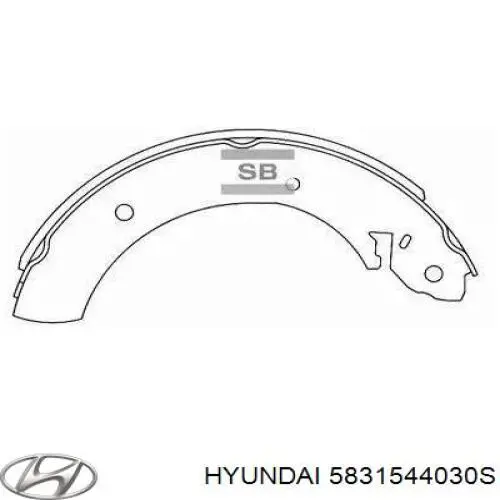 Колодки гальмові задні, барабанні 5831544030S Hyundai/Kia