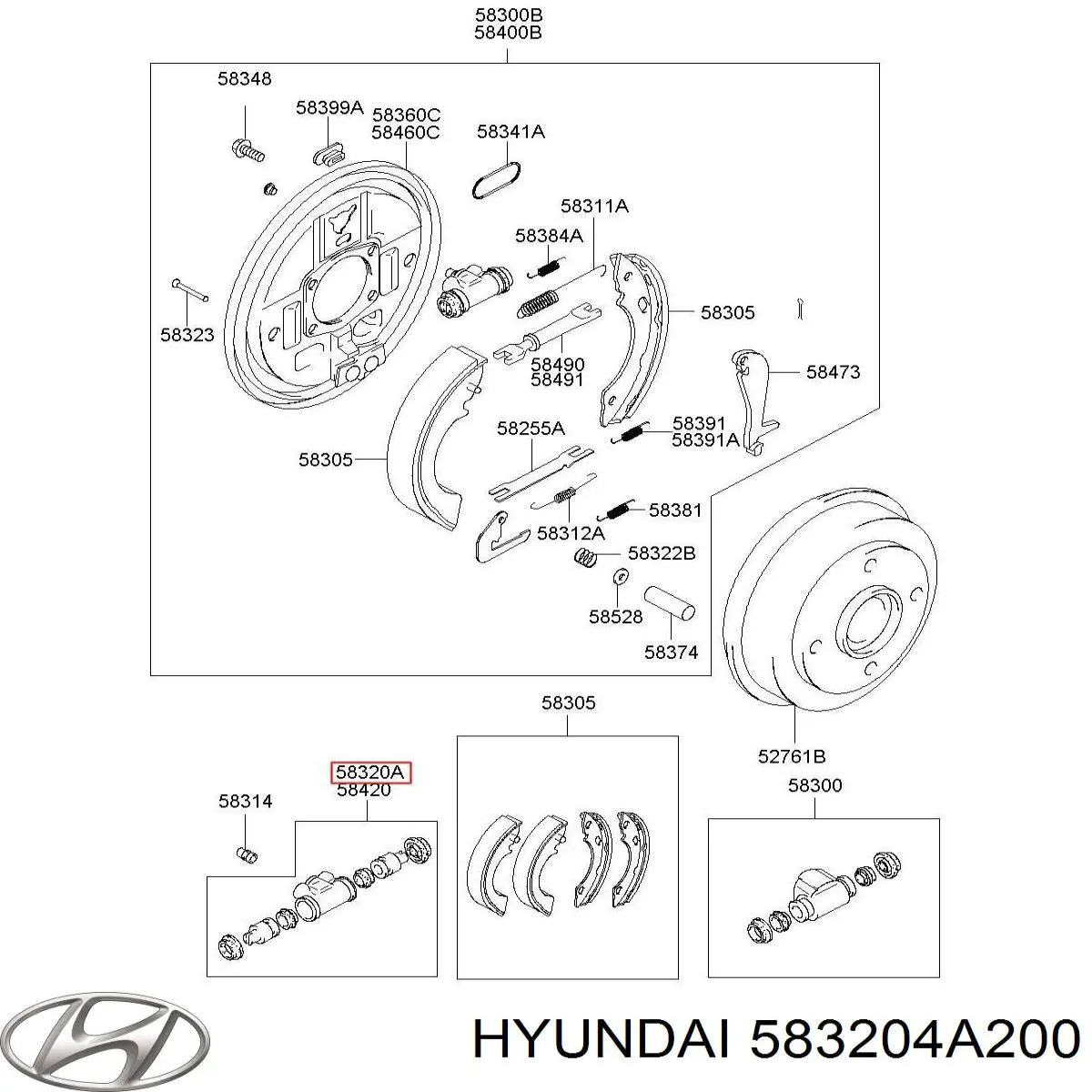 Циліндр гальмівний колісний/робочий, задній Hyundai/Kia 583204A200 ціна, від 15.47 USD
