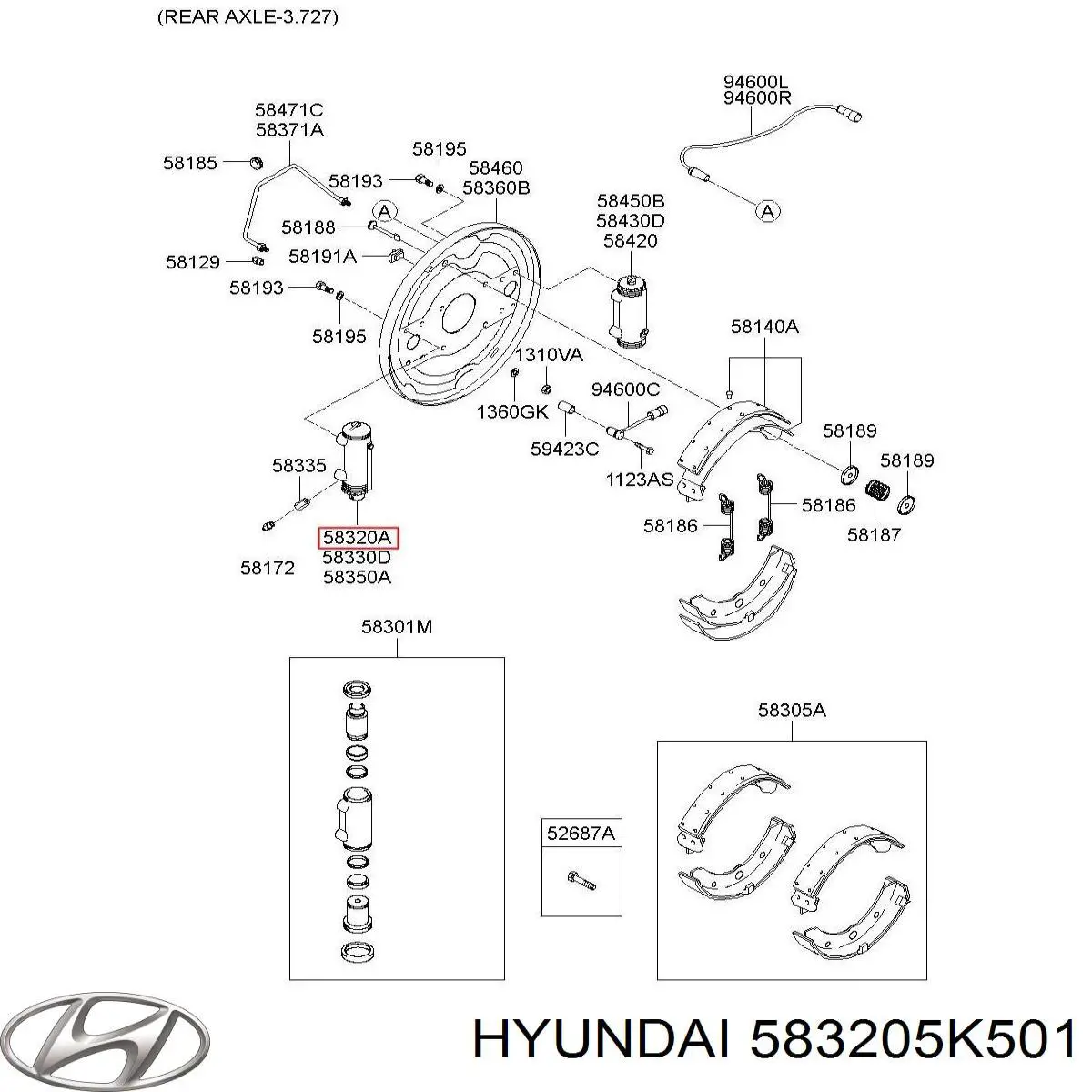 583205M150 Hyundai/Kia Циліндр гальмівний колісний/робітник, задній