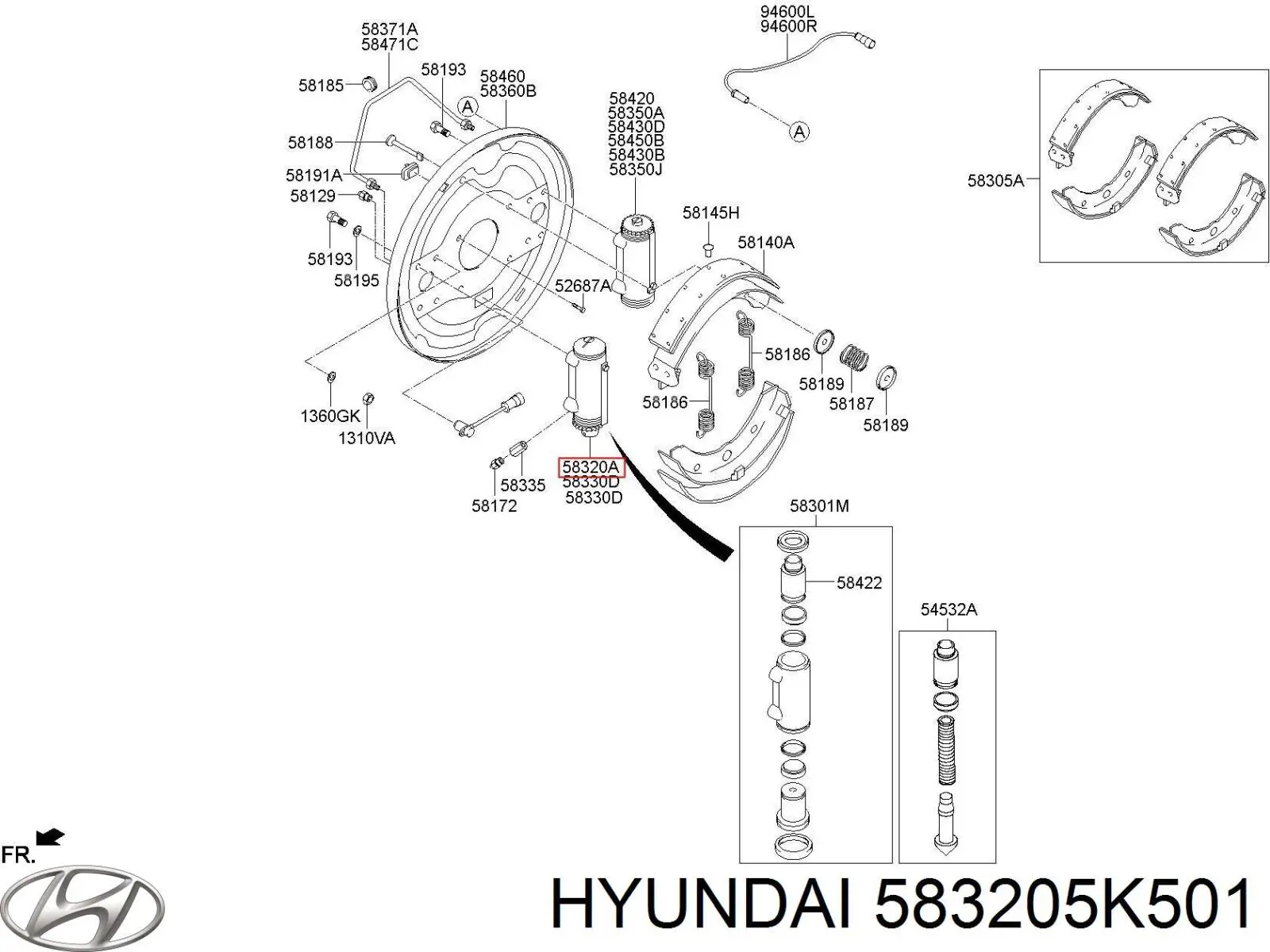 Циліндр гальмівний колісний/робочий, задній Hyundai/Kia 583205M150 ціна, від 120.11 USD