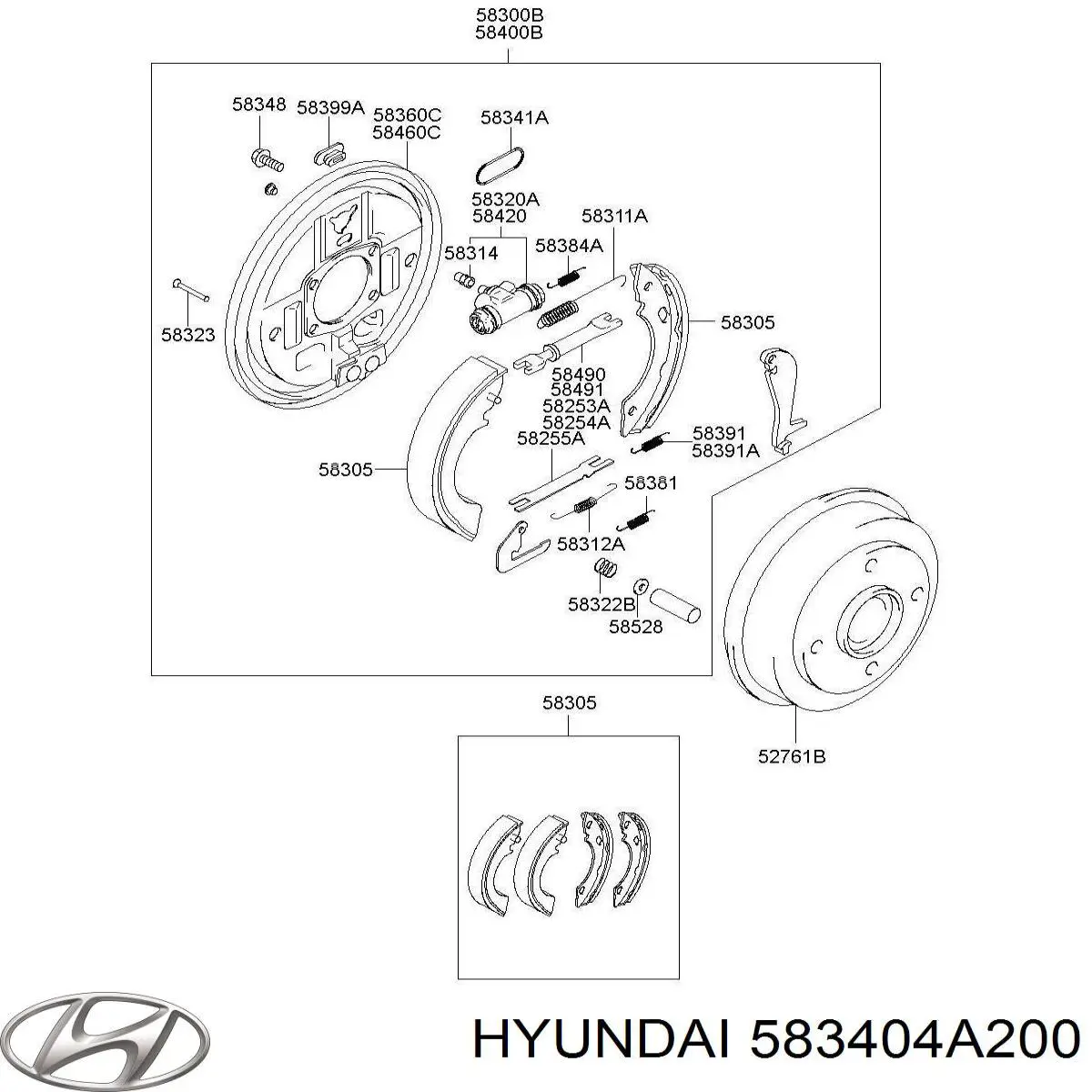 Регулятор заднього барабанного гальма на Hyundai H1 (A1)