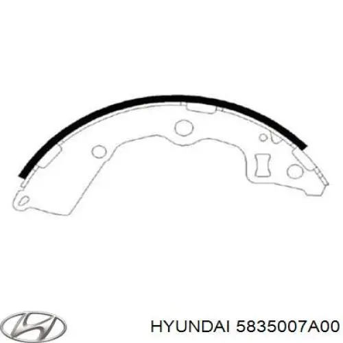 Купити 5835007A00 Hyundai/Kia Колодки гальмові задні, барабанні