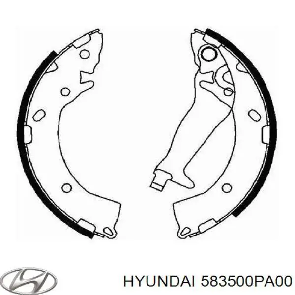 Колодки гальмові задні, барабанні 583500PA00 Hyundai/Kia
