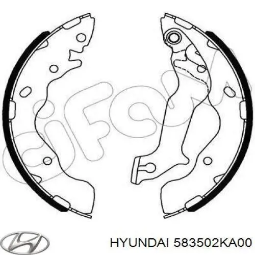 Купити 583502KA00 Hyundai/Kia Колодки гальмові задні, барабанні