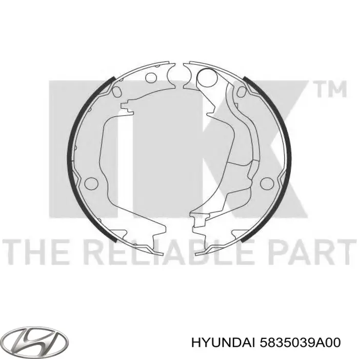 5835039A00 Hyundai/Kia Гальмівні колодки ручника