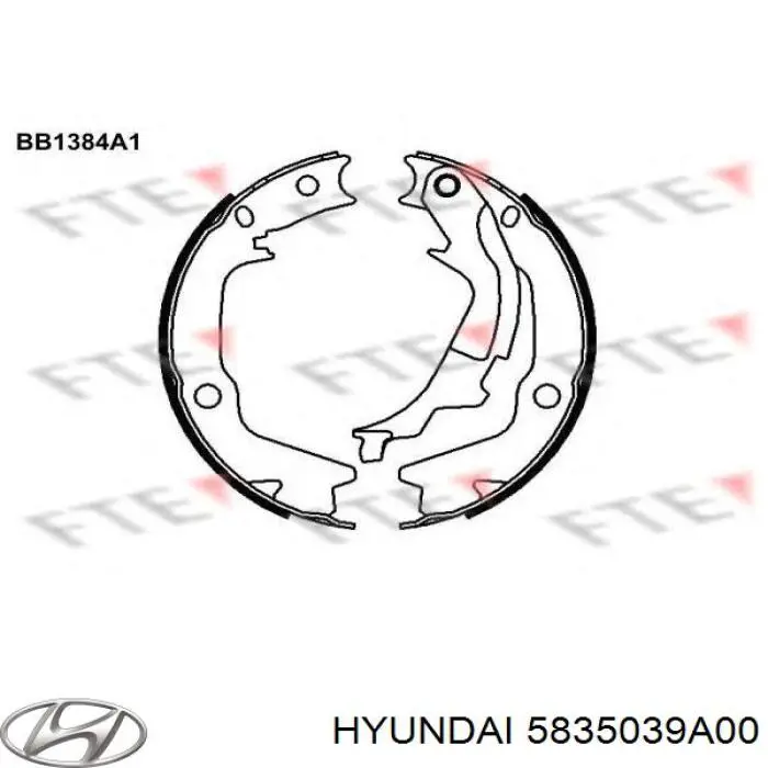 Колодки стоянкового гальма Hyundai/Kia 5835039A00