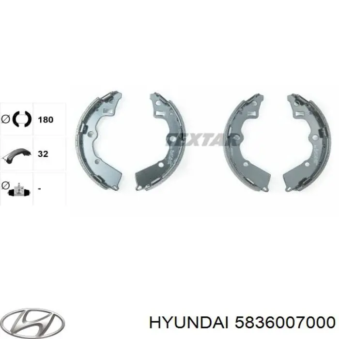 Колодки гальмові задні, барабанні Hyundai/Kia 5836007000 ціна, від 16.91 USD