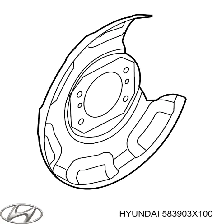 Захист гальмівного диска заднього, правого 583903X100 Hyundai/Kia