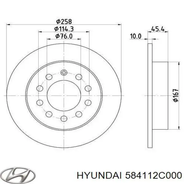 Гальмівні диски 584112C000 Hyundai/Kia
