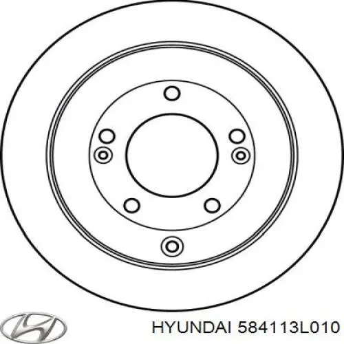 Купити 584113L010 Hyundai/Kia Диск заднього гальма