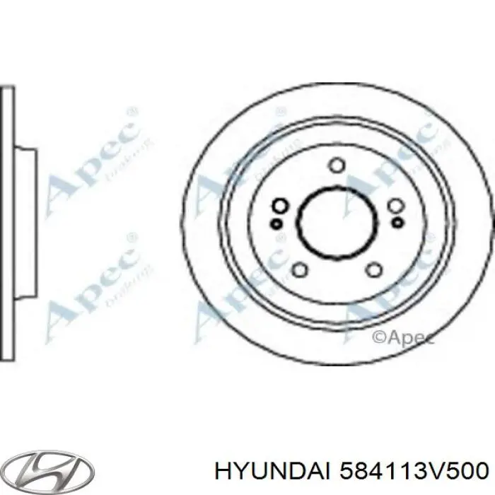 Диск гальмівний задній 584113V500 Hyundai/Kia