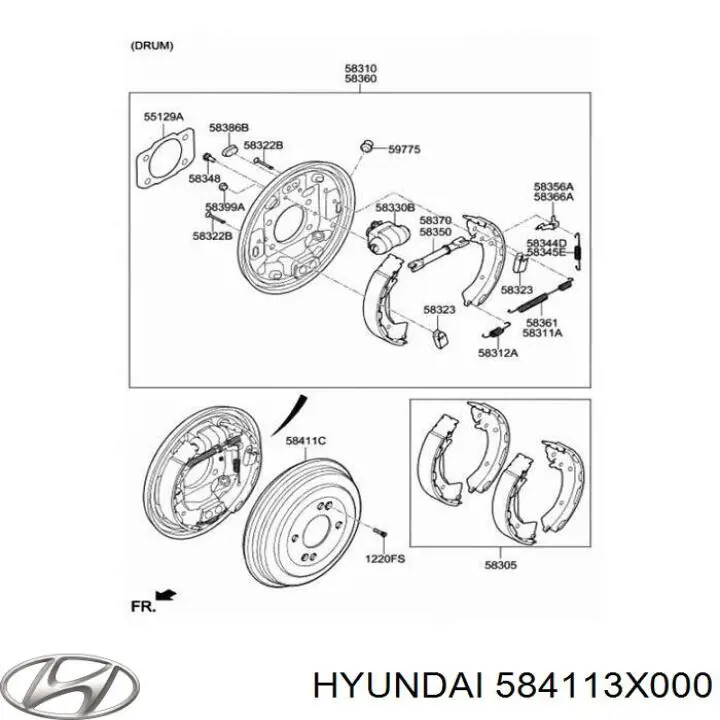 Купити 584113X000 Hyundai/Kia Барабан гальмівний задній