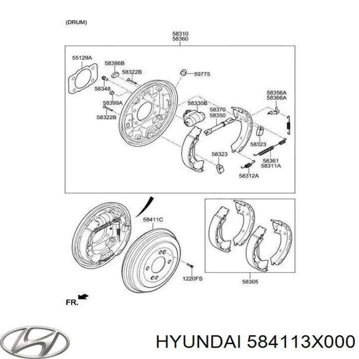  Барабан гальмівний задній Hyundai Elantra 