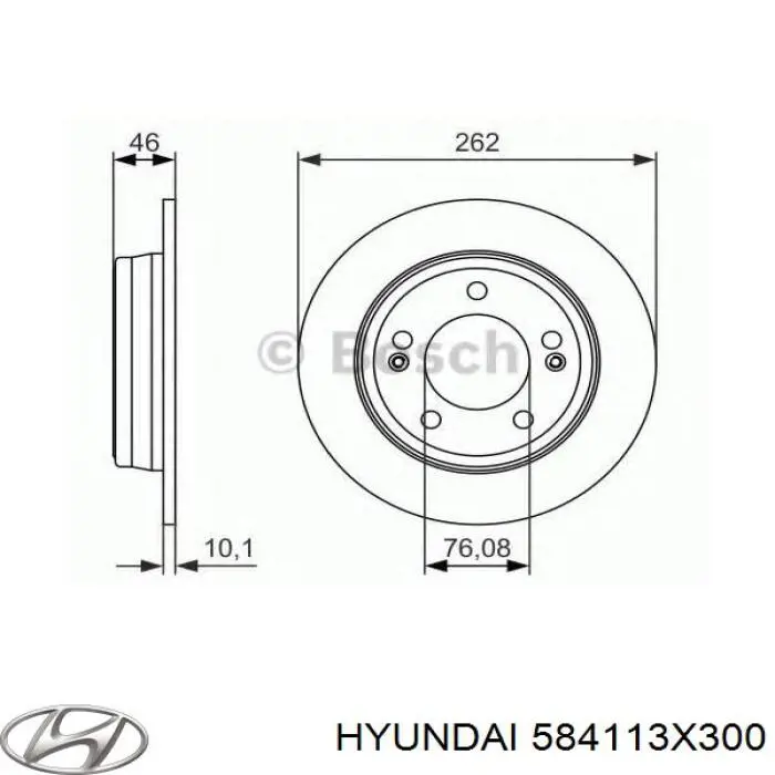 Задні дискові гальма Hyundai/Kia 584113X300 ціна, від 12.67 USD