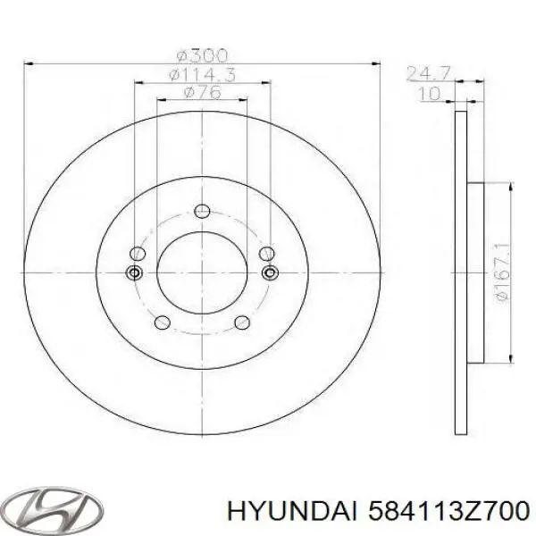 Задні дискові гальма Hyundai/Kia 584113Z700 ціна, від 30.79 USD