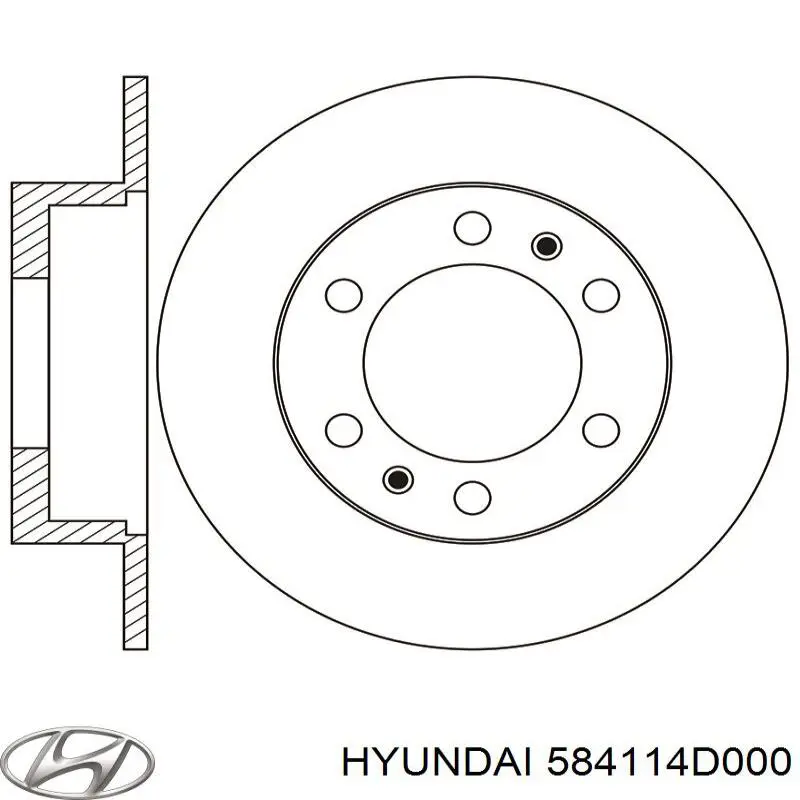 Диск гальмівний задній Hyundai/Kia 584114D000