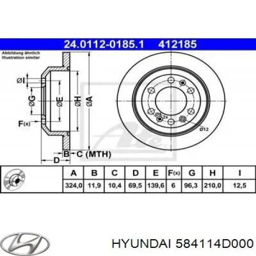 Гальмівні диски 584114D000 Hyundai/Kia