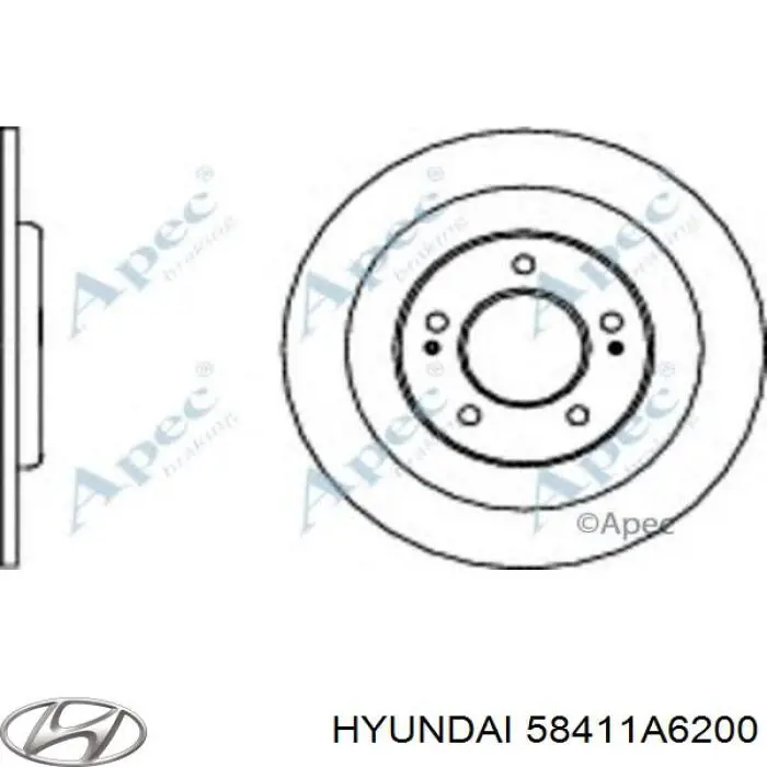 Купити 58411A6200 Hyundai/Kia Диск заднього гальма