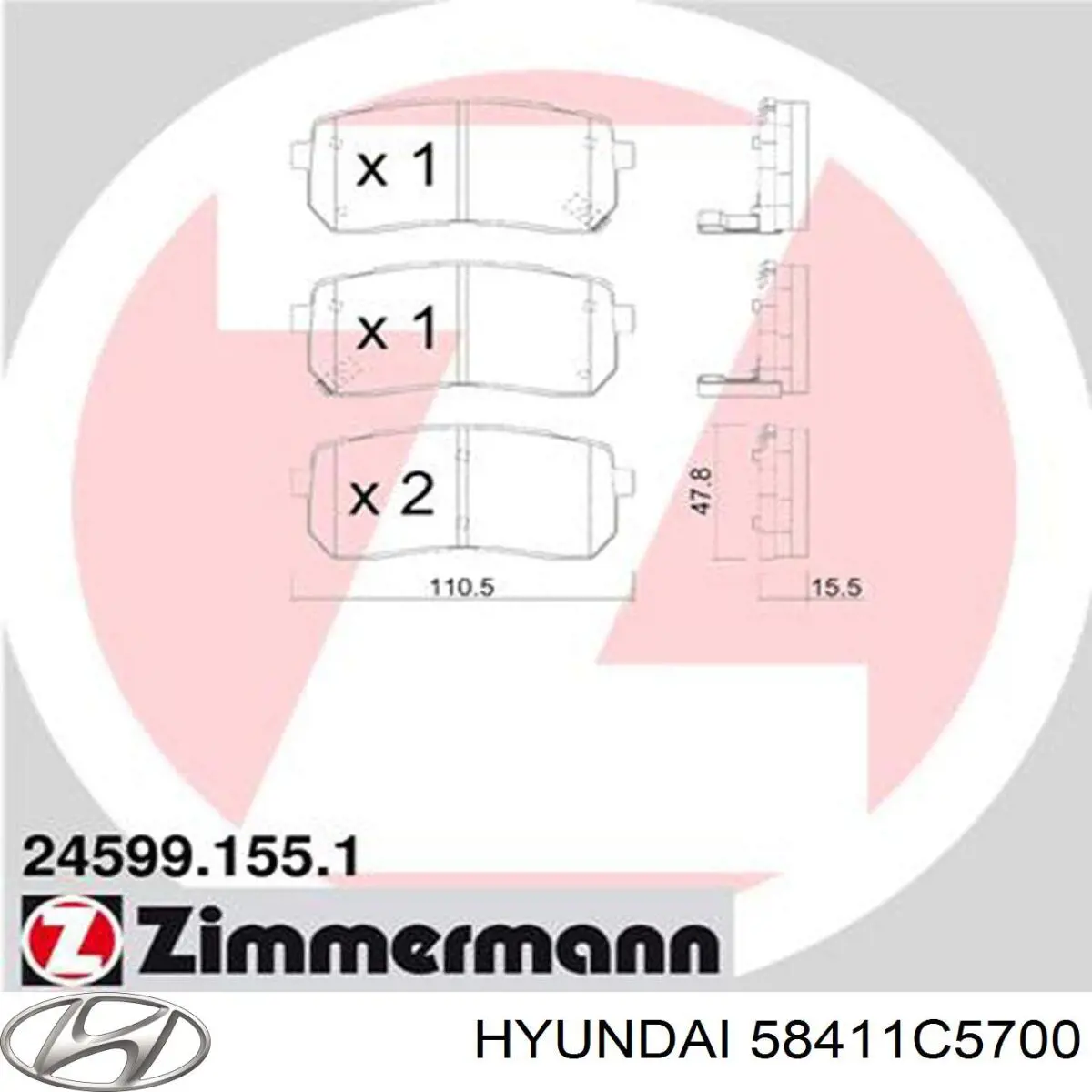 Задні дискові гальма Hyundai/Kia 58411C5700 ціна, від 76.00 USD