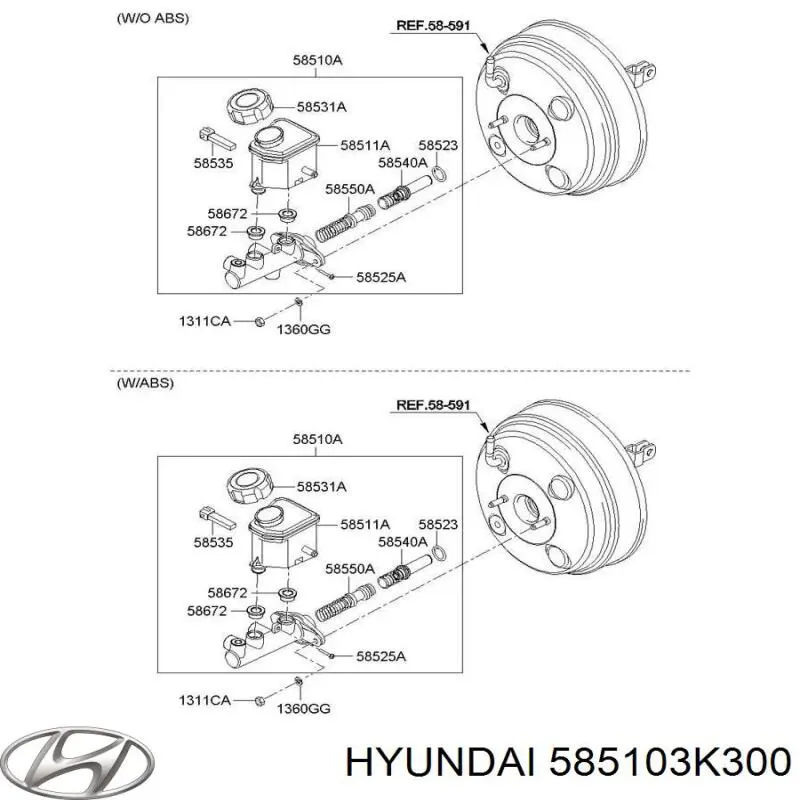 Циліндр гальмівний, головний Hyundai Sonata (NF) (Хендай Соната)