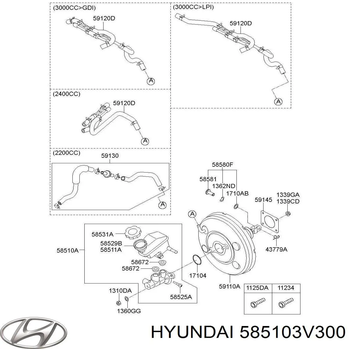 Циліндр головний гальма (Гідротормоз) Hyundai/Kia 585103V300 ціна, від 128.31 USD