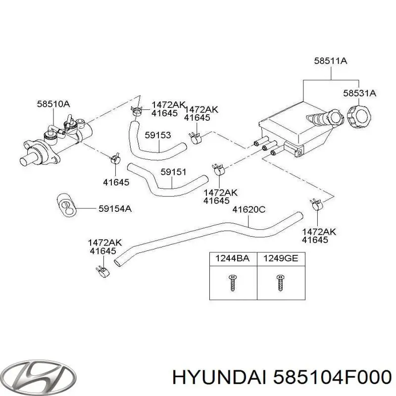 Бачок головного гальмівного циліндру (гальмівної рідини) Hyundai H100 (Хендай Н100)