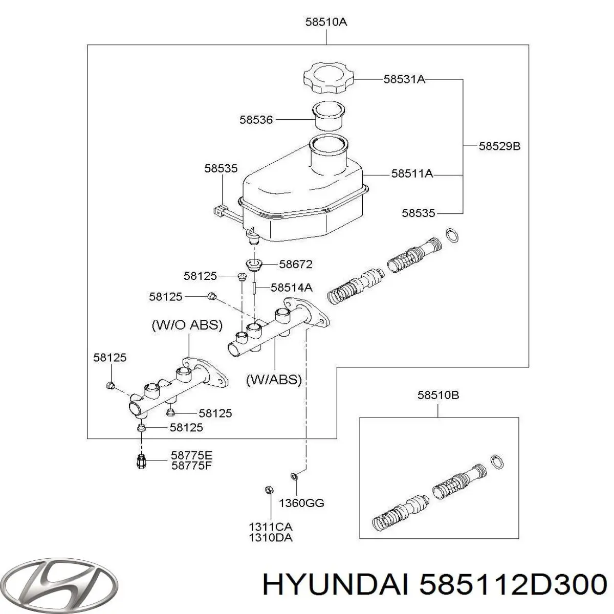 Купити 585112D300 Hyundai/Kia Бачок головного гальмівного циліндру (гальмівної рідини)