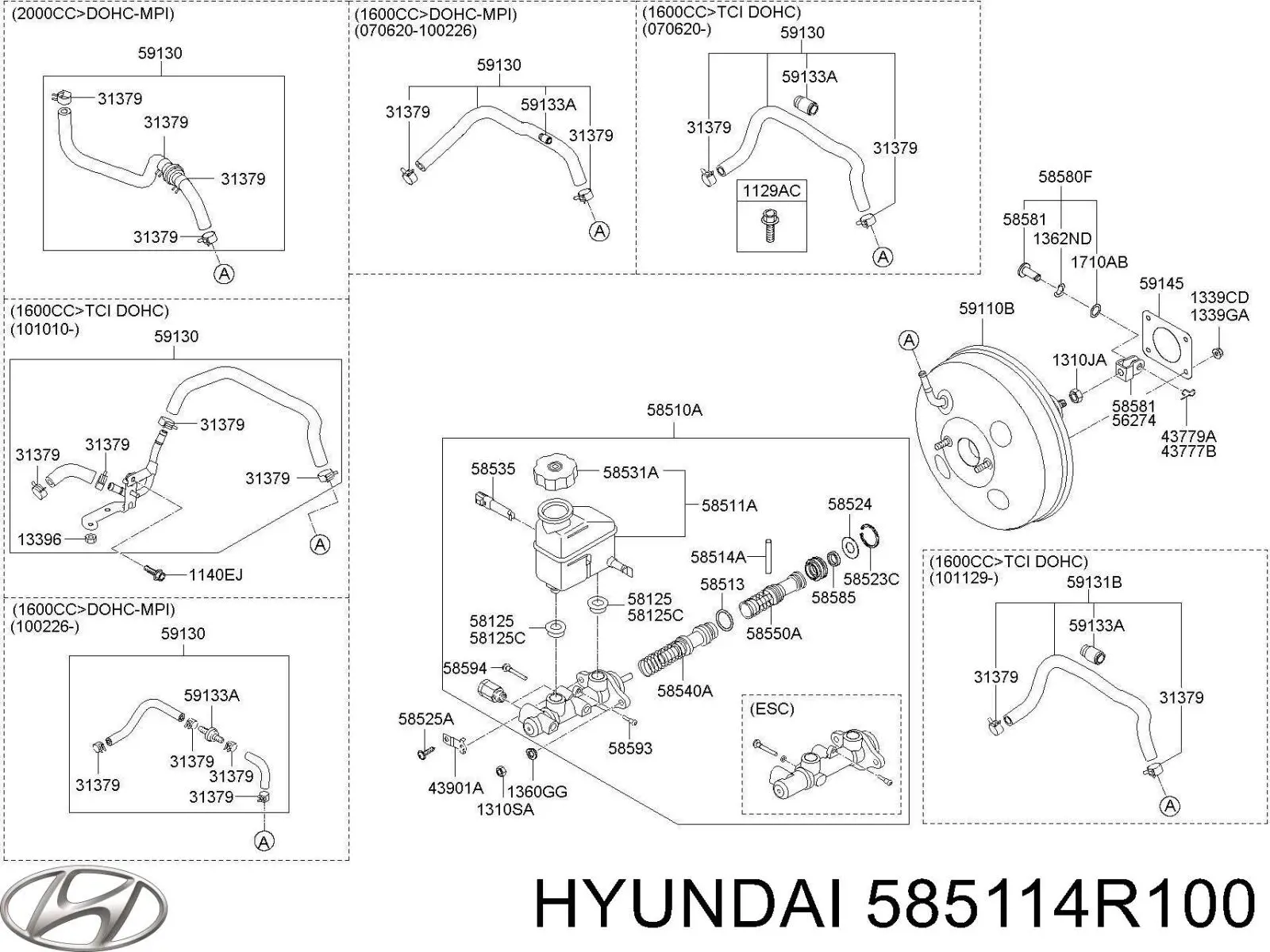 Купити 585114R100 Hyundai/Kia Бачок головного гальмівного циліндру (гальмівної рідини)