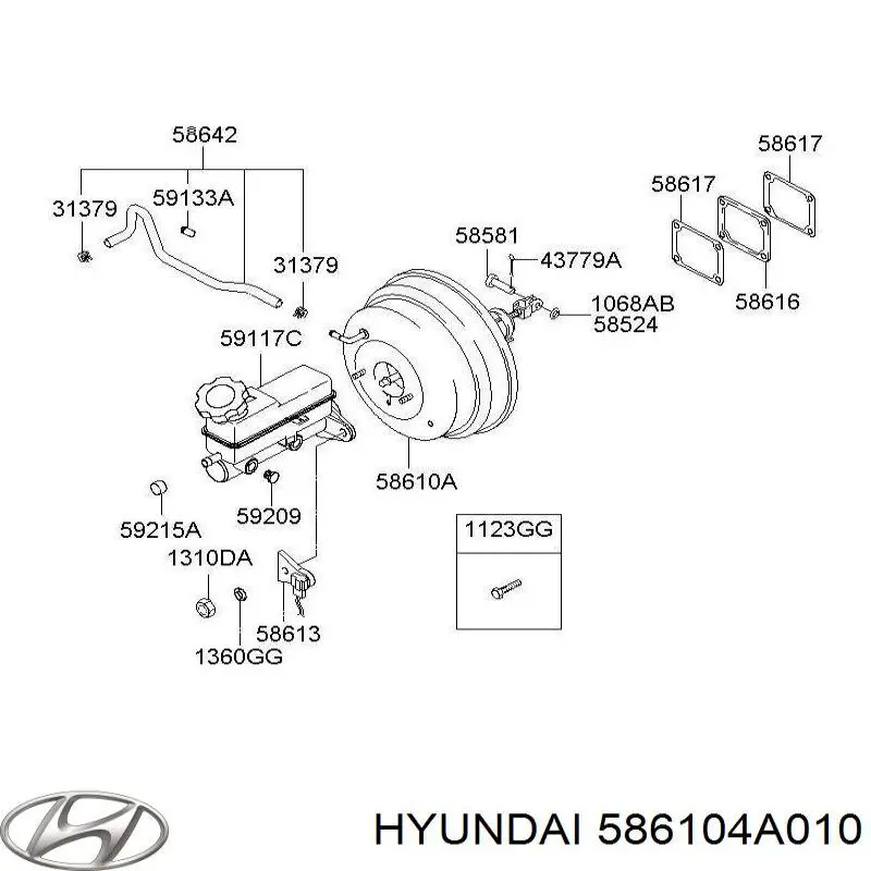  586104A010 Hyundai/Kia