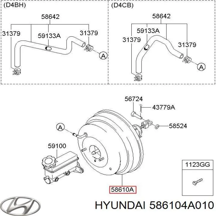 Вакуумника Hyundai/Kia 586104A010 ціна, від 69.66 USD