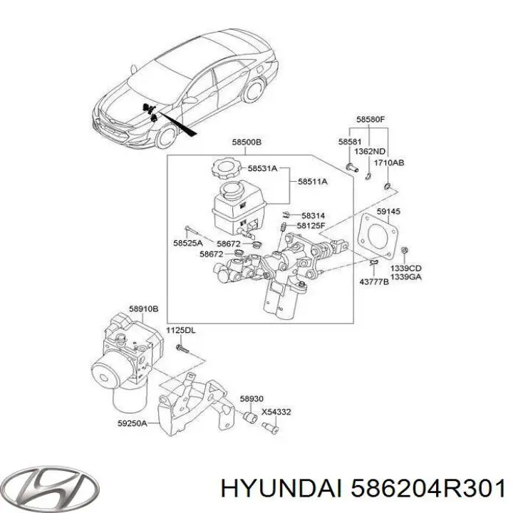 Блок АБС гідравлічний Hyundai/Kia 586204R301 ціна, від 1509.98 USD