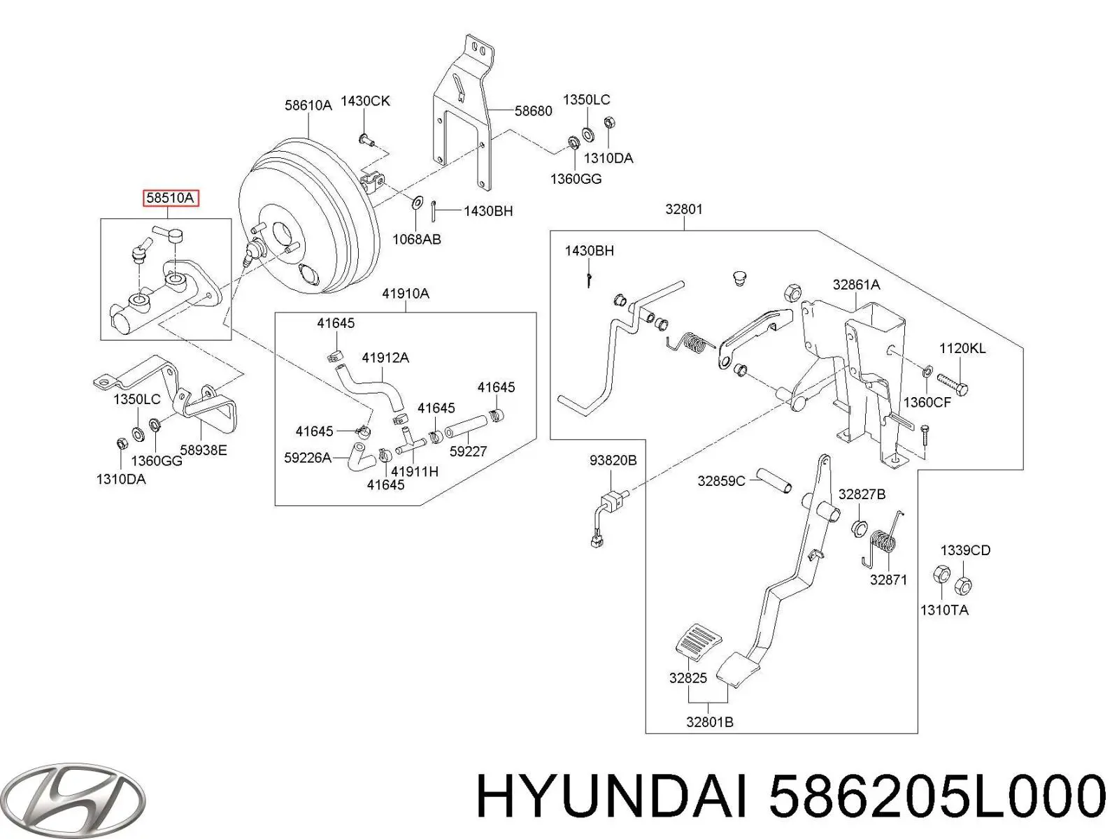 Циліндр головний гальма (Гідротормоз) Hyundai/Kia 586205L000 ціна, від 66.41 USD