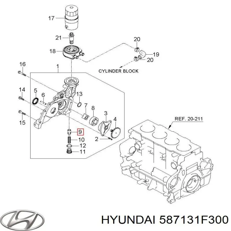  Hyundai/Kia 587131F300 ціна, від 13.01 USD