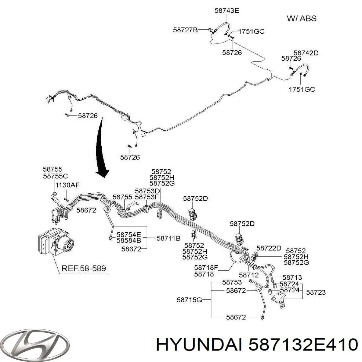  587132E410 Hyundai/Kia