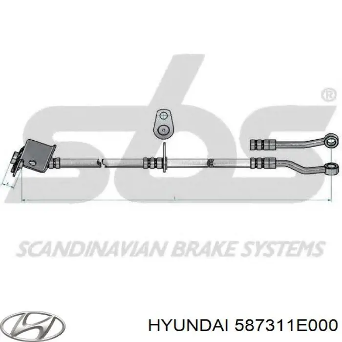 Купити 587311E000 Hyundai/Kia Шланг гальмівний задній, лівий