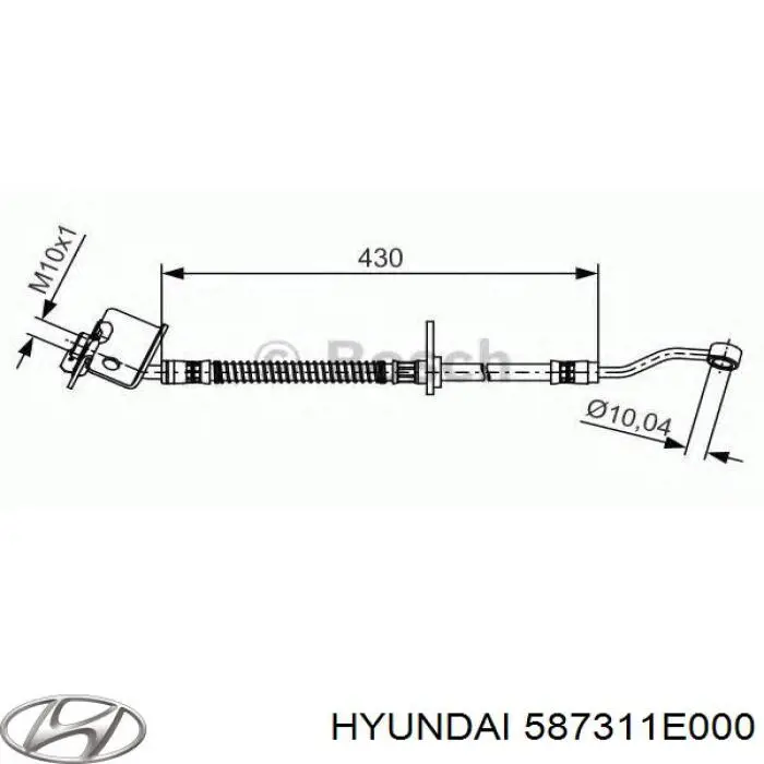 Шланг гальмівний задній, лівий Hyundai Accent (MC) (Хендай Акцент)