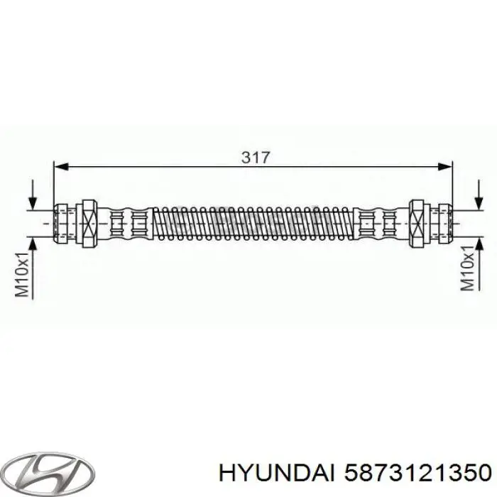 Шланг гальмівний передній Hyundai Sonata III