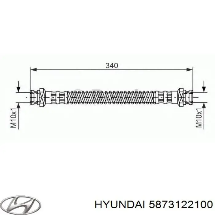 Купити 5873122100 Hyundai/Kia Шланг гальмівний передній, лівий