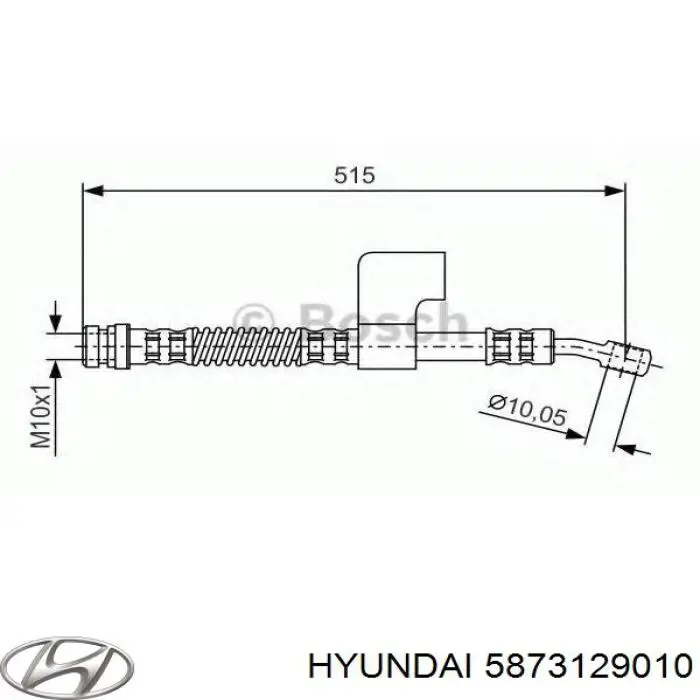 Купити 5873129010 Hyundai/Kia Шланг гальмівний передній, лівий