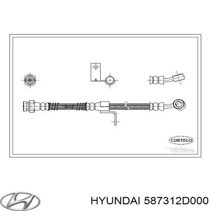 Купити 587312D000 Hyundai/Kia Шланг гальмівний передній, лівий
