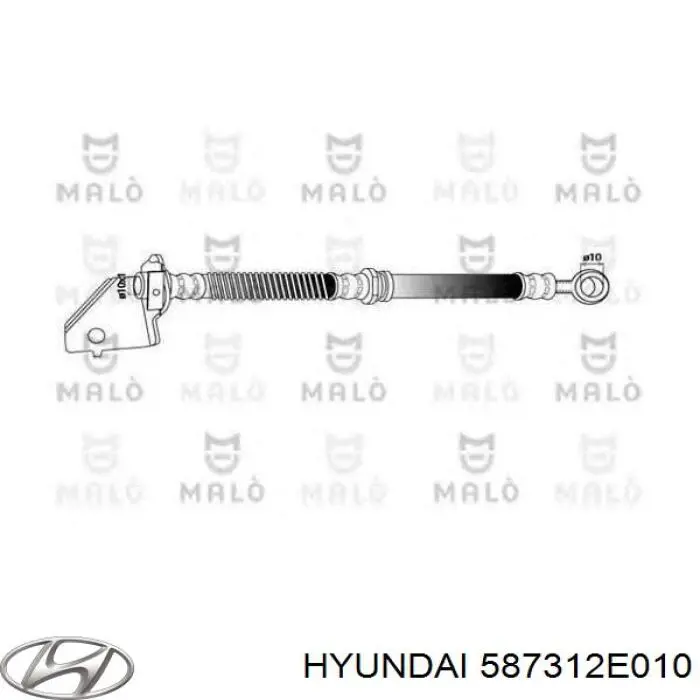 Купити 587312E010 Hyundai/Kia Шланг гальмівний передній, лівий