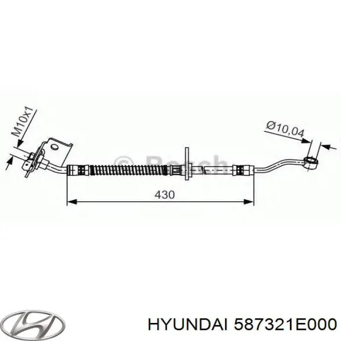 587321E000 Hyundai/Kia шланг гальмівний передній, правий