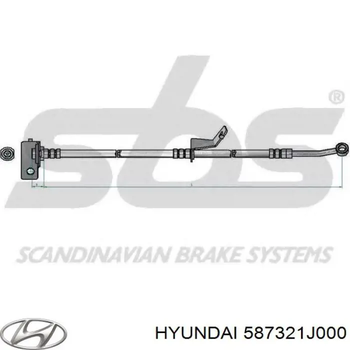 587321J000 Hyundai/Kia Шланг гальмівний передній, правий