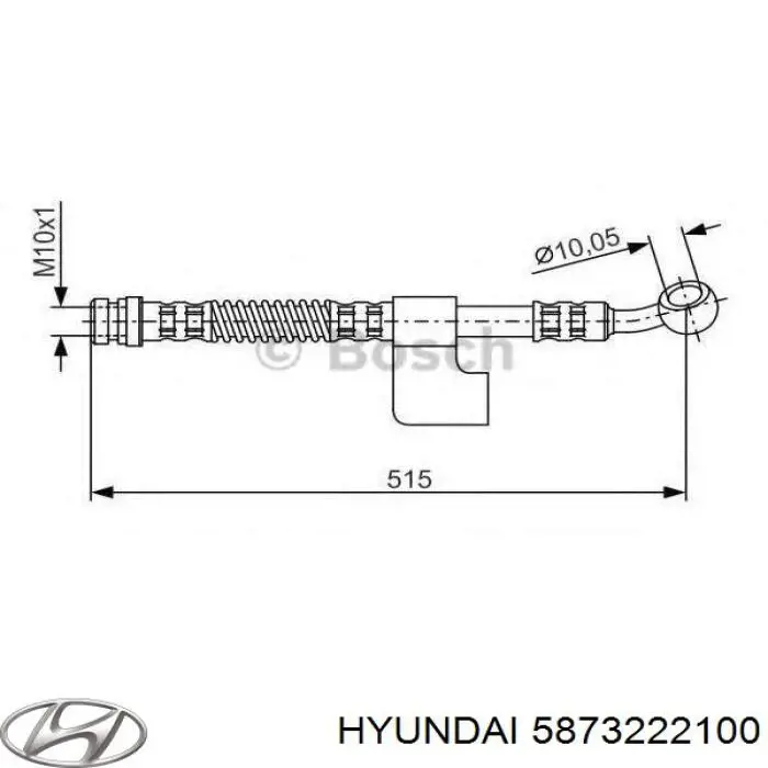 Купити 5873222100 Hyundai/Kia Шланг гальмівний передній, правий