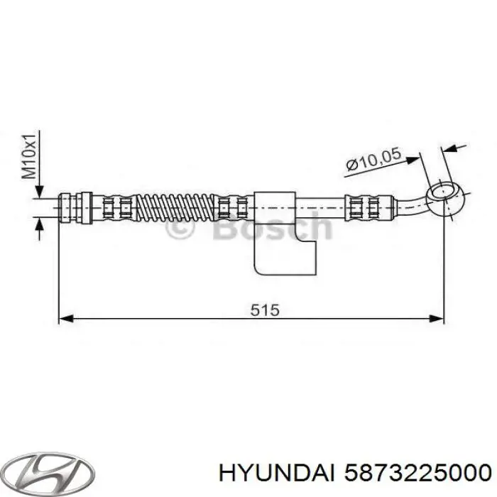 Купити 5873225000 Hyundai/Kia Шланг гальмівний передній, правий