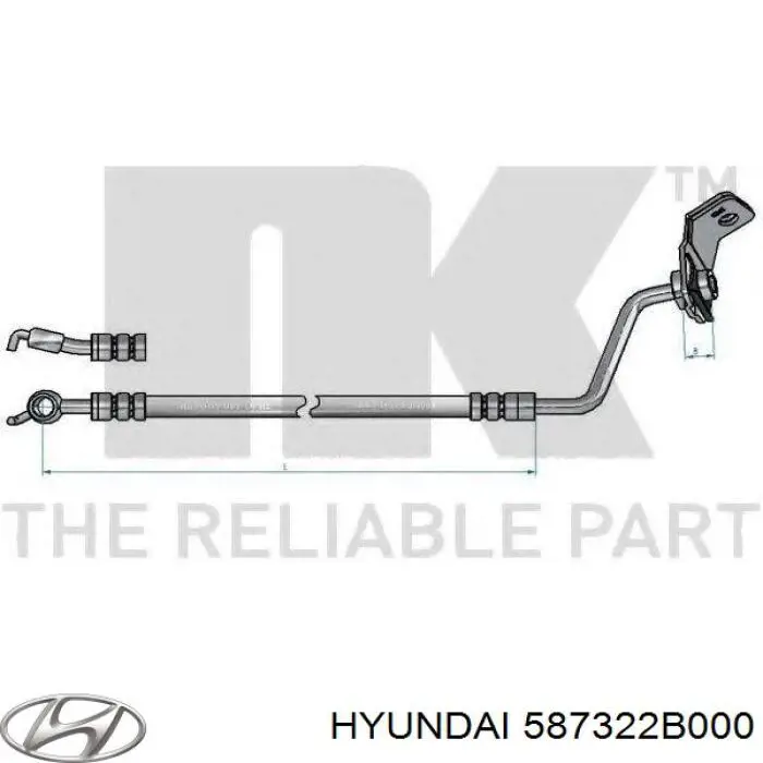 Купити 587322B000 Hyundai/Kia Шланг гальмівний передній, правий